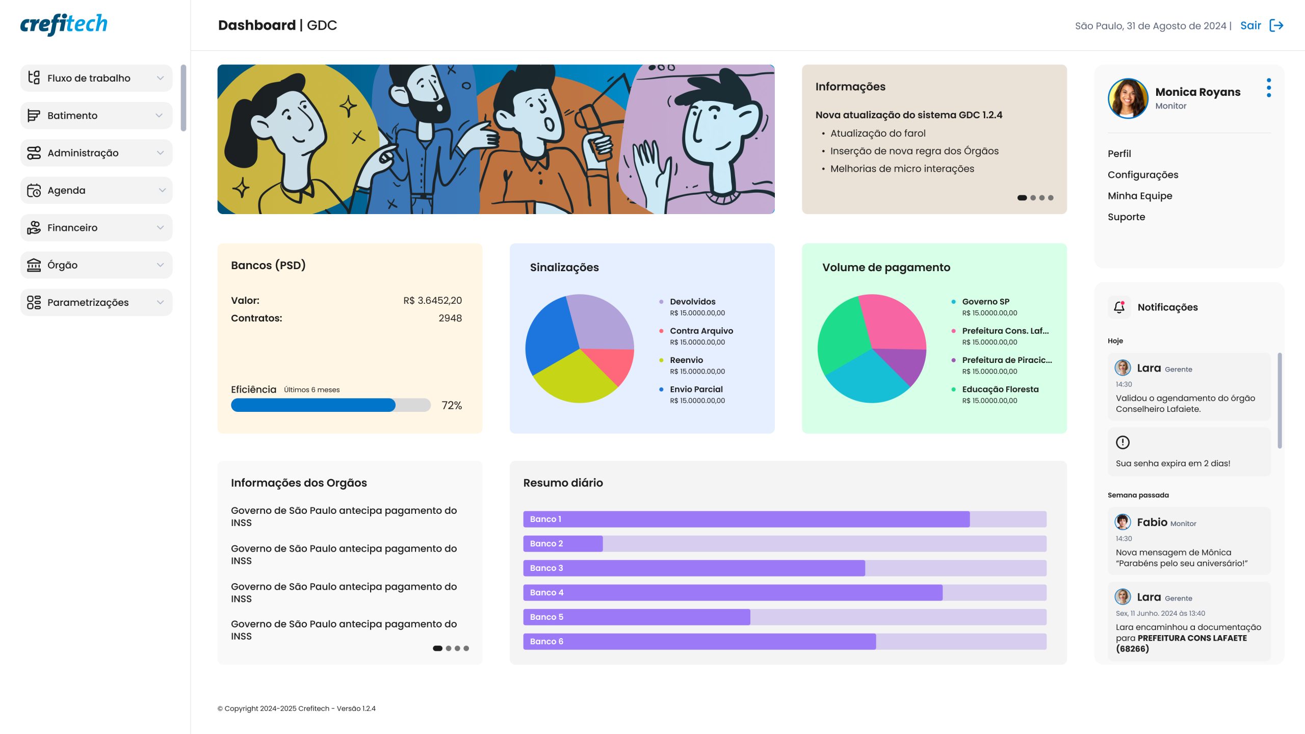 Crefisa – Interface sistema Internmo de backoffice